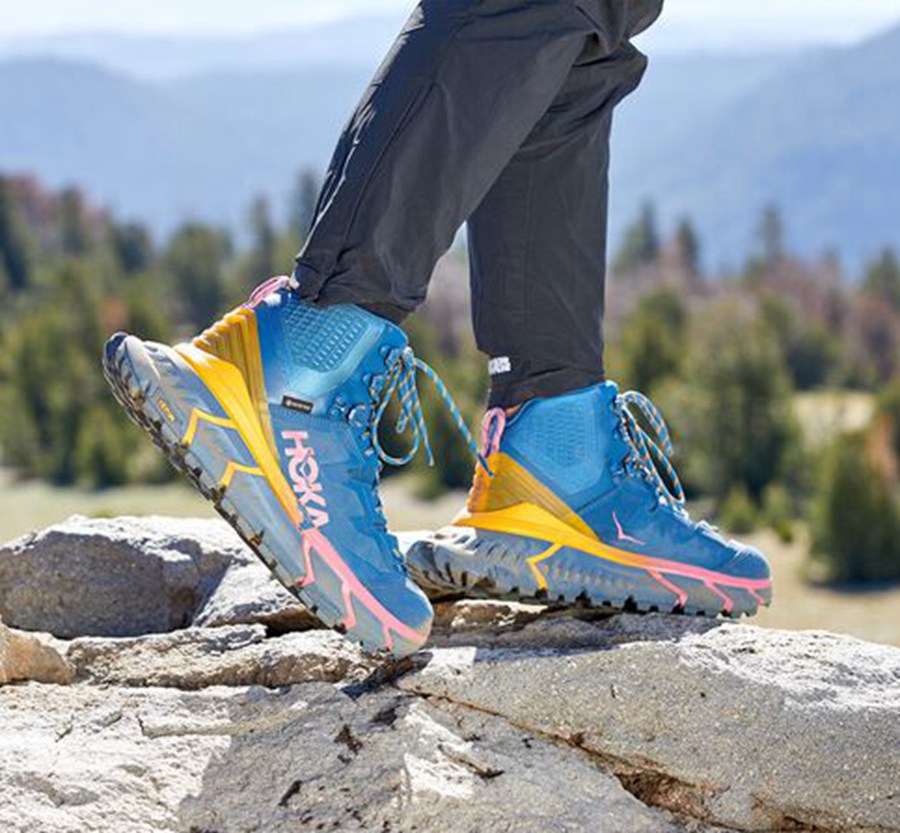 Hoka One One Womens Hiking Boots - TenNine Hike GORE-TEX - Blue - EMJQ43509